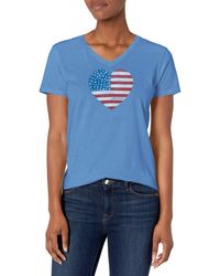 Life Is Good. - Crusher Graphic V-neck T-shirt Watercolor American Flag Heart - Lyst