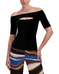 BCBGMAXAZRIA - Off The Shoulder Neck Pullover Short Sleeve Top - Lyst