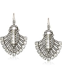 Ben-Amun - Swarovski Crystal Deco Fan Drop Earrings For Bridal Wedding Anniversary - Lyst