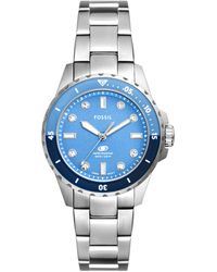 Fossil - Blue Dive Quartz Stainless Steel Three-hand Watch - Lyst