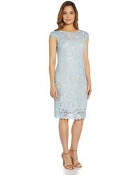 Adrianna Papell - Embroidered Lace Sheath Dress - Lyst