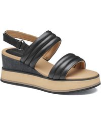 Johnston & Murphy - Colleen Double-band Sandal Black Glove Leather- Size 8.5m - Lyst