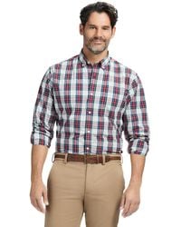 Izod - Long Sleeve Holiday Tartan Button Down Shirt - Lyst