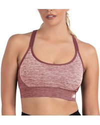 New Balance - Seamless Heather Mid Impact Adjustable Sport Bra With Removable Pads - Lyst