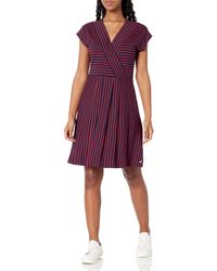 Nautica - Wrap Short Sleeve Stripe Dress - Lyst