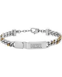 DIESEL - All-gender Stainless Steel Id Chain Bracelet - Lyst