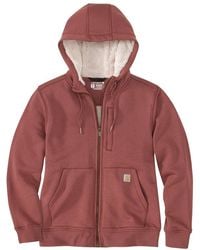 Carhartt - Plus Size Relaxed Fit Midweight Sherpa-lined Full-zip Sweatshirt - Lyst