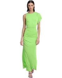Donna Morgan - One Sleeve Ruched Matte Jersey Maxi With Side Slit Detail - Lyst