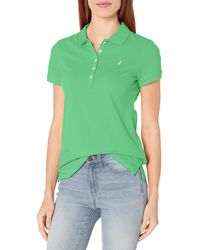 Nautica - Womens 5-button Short Sleeve Breathable 100% Cotton Polo Shirt - Lyst