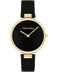 Calvin Klein - Gleam Leather Strap Watch 32mm - Lyst
