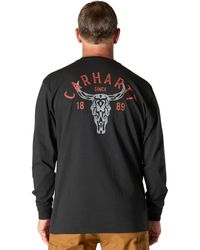Carhartt - Loose Fit Heavyweight Long-sleeve Pocket Longhorn Graphic T-shirt - Lyst