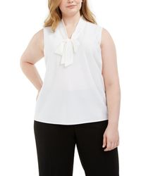 Kasper - Plus Size Sleeveless Tie Neck Top - Lyst