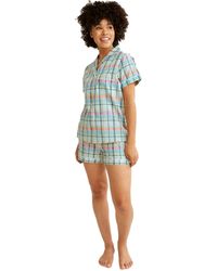 Vera Bradley - Cotton Pajama Set With Short Sleeve Button-up Shirt And Shorts - Lyst