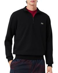 Lacoste - Non-brushed Fleece Quarter Zip - Lyst