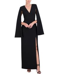 BCBGMAXAZRIA - V Neck Evening Maxi Dress With Long Cape Sleeves - Lyst