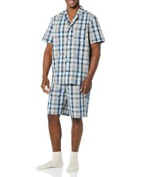 Amazon Essentials - Lightweight Woven Notch Collar Short Pajama Set - Lyst