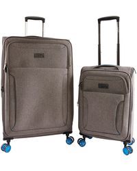 Original Penguin Luggage Platt 2 Piece Set Expandable Suitcase With Spinner Wheels - Gray