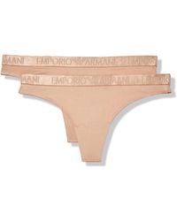 Emporio Armani - Iconic Microfiber 2-pack Thong - Lyst