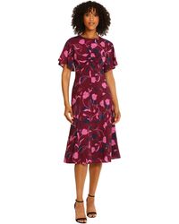 Maggy London - Flutter Sleeve Fit And Flare Cdc Dress Event Occasion Party Date Night Out Guest Of - Lyst