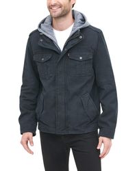 Levi's - Washed Cotton Military Jacket With Removable Hood - Lyst