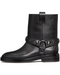 Kate Spade - Spade Flower Stud Smooth Leather Moto Boot Motorcycle - Lyst