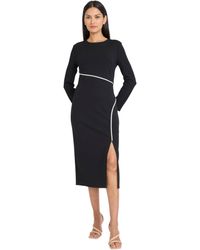 Donna Morgan - Long Sleeve Round Neck Sheath Midi Dresses For Wedding Guests - Lyst
