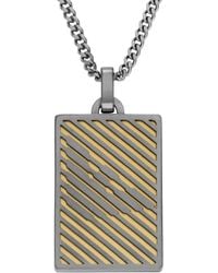 Emporio Armani - Two-tone Stainless Steel Dog Tag Necklace - Lyst