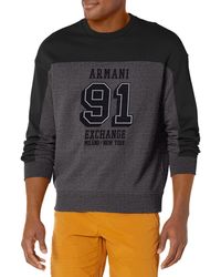 Emporio Armani - A | X Armani Exchange 91 Logo Design Contrasting Sleeve Sweatshirt - Lyst
