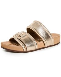 Sam Edelman - Rowan Slide Sandal Gold Leaf 9.5 Medium - Lyst