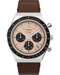Timex - Black Strap Rose Gold-tone Dial Stainless Steel - Lyst