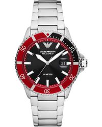 Emporio Armani - Automatic Silver Tone Stainless Steel Bracelet Watch - Lyst