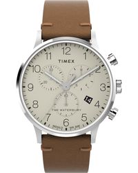 Timex - Brown Strap Cream Dial Stainless Steel - Lyst