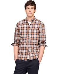 Tommy Hilfiger - Flex Poplin Tartan Regular Long Sleeve Shirts - Lyst