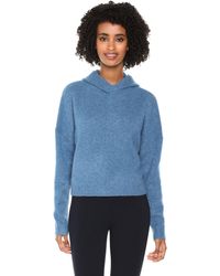 theory cropped cashmere hoodie