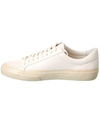 Vince - S Fulton Dipped Lace Up Sneaker Ivory Horchata Leather 8 M - Lyst