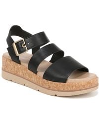 Dr. Scholls - S Once Twice Espadrille Platform Wedge Sandal Black/cork 6 M - Lyst