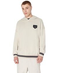Emporio Armani - A | X Armani Exchange Collegiate Capsule Cotton French Terry Logo Patch Pullover Hoodie Sweatshirt - Lyst