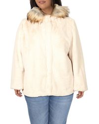 calvin klein faux fur collar coat