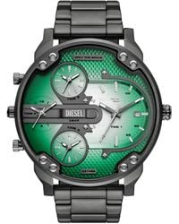 DIESEL - Mr. Daddy Slim Multi-movement Gunmetal Stainless Steel Watch - Lyst