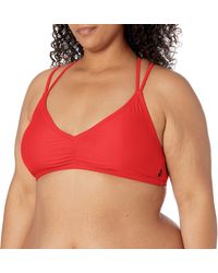 Volcom Simply Solid V Neck Bikini Top - Red