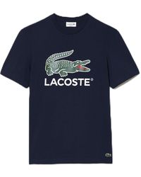 Lacoste - Regular Fit Short Sleeve Crew Neck Tee Shirt W/large Croc Graphic On The Front Of The Chest - Lyst