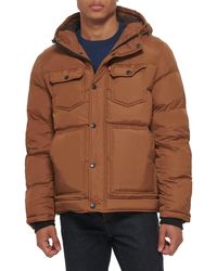 Levi's - Heavyweight Mid-length Hooded Military Puffer Jacket - Lyst