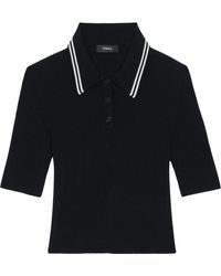 Theory - Tipped Rib Polo Top - Lyst