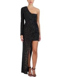 BCBGMAXAZRIA - Fitted Floor Length Evening Gown One Long Sleeve Asymmetrical Neck High Low Hem Dress - Lyst