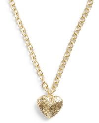 COACH - S Signature Quilted Heart Locket Necklace - Lyst