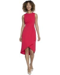 Maggy London - Sleeveless Jewel Neck Asymmetrical Midi For Wedding Guest | Cocktail Dress For - Lyst