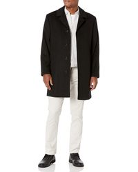 London Fog Coat, Coventry Wool-blend Overcoat in Black for Men | Lyst