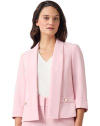 Kasper - Crepe 3q Sleeve Shawl Collar Jacket W We - Lyst