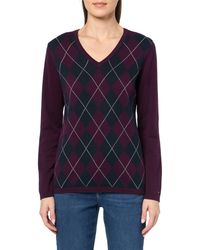 Tommy Hilfiger - S Cotton Ivy Argyle V-neck Sweater - Lyst