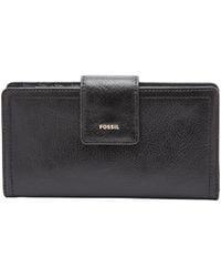 Fossil - Logan Leather Wallet Rfid Blocking Tab Clutch - Lyst